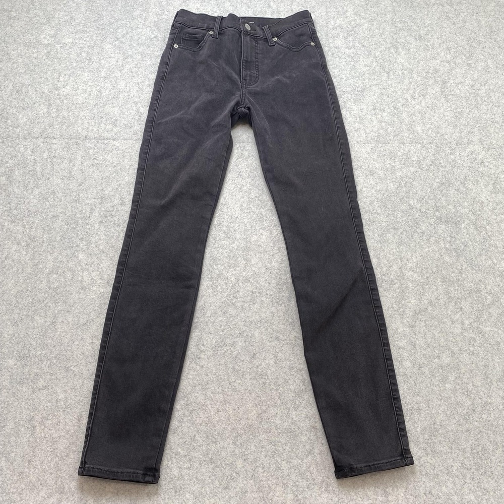 Lucky Brand High Rise Skinny Jeans Womens 2 (25x28) Charcoal Stretch Denim